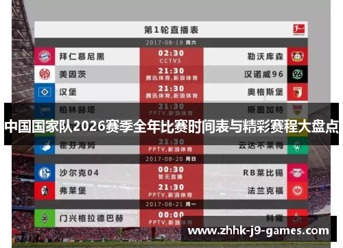中国国家队2026赛季全年比赛时间表与精彩赛程大盘点